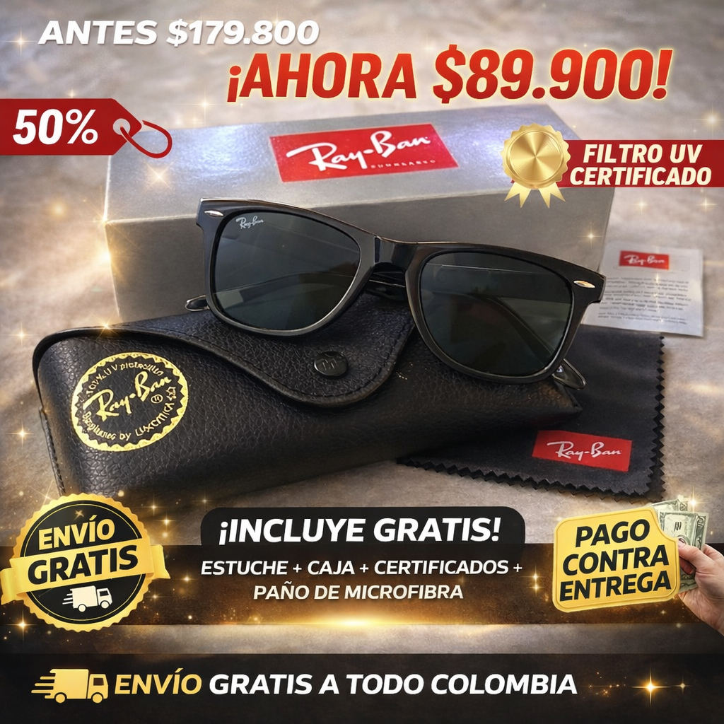 😍 Gafas de sol clásicas estilo Wayfarer 🔥